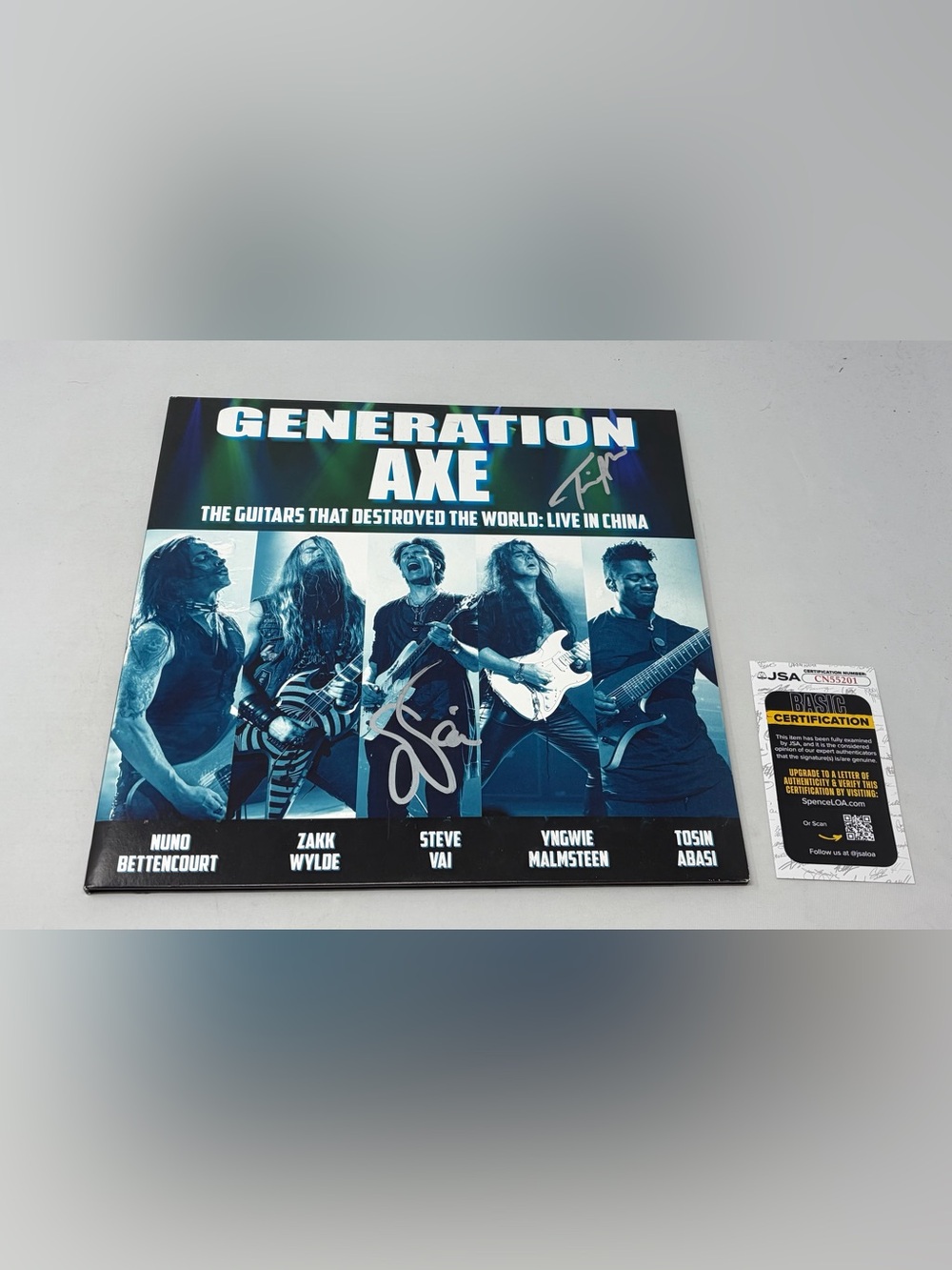 Steve Vai & Tosin Abasi signed Generation Axe Album JSA COA